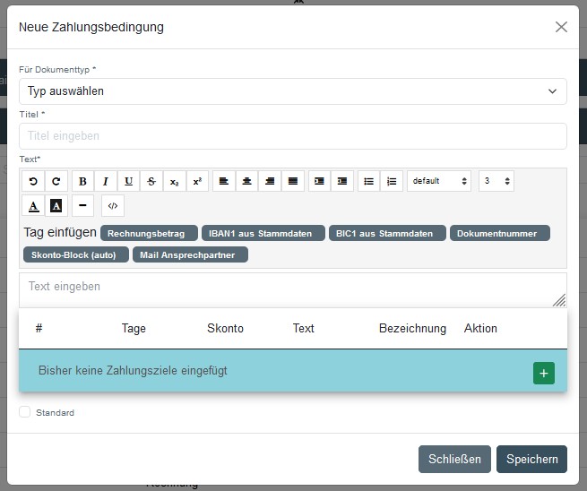 Neue Zahlungsbedingung(en) hinzufügen
