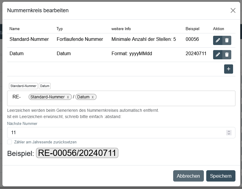 Nummernkreise Übersicht Nummernkreise Übersicht
